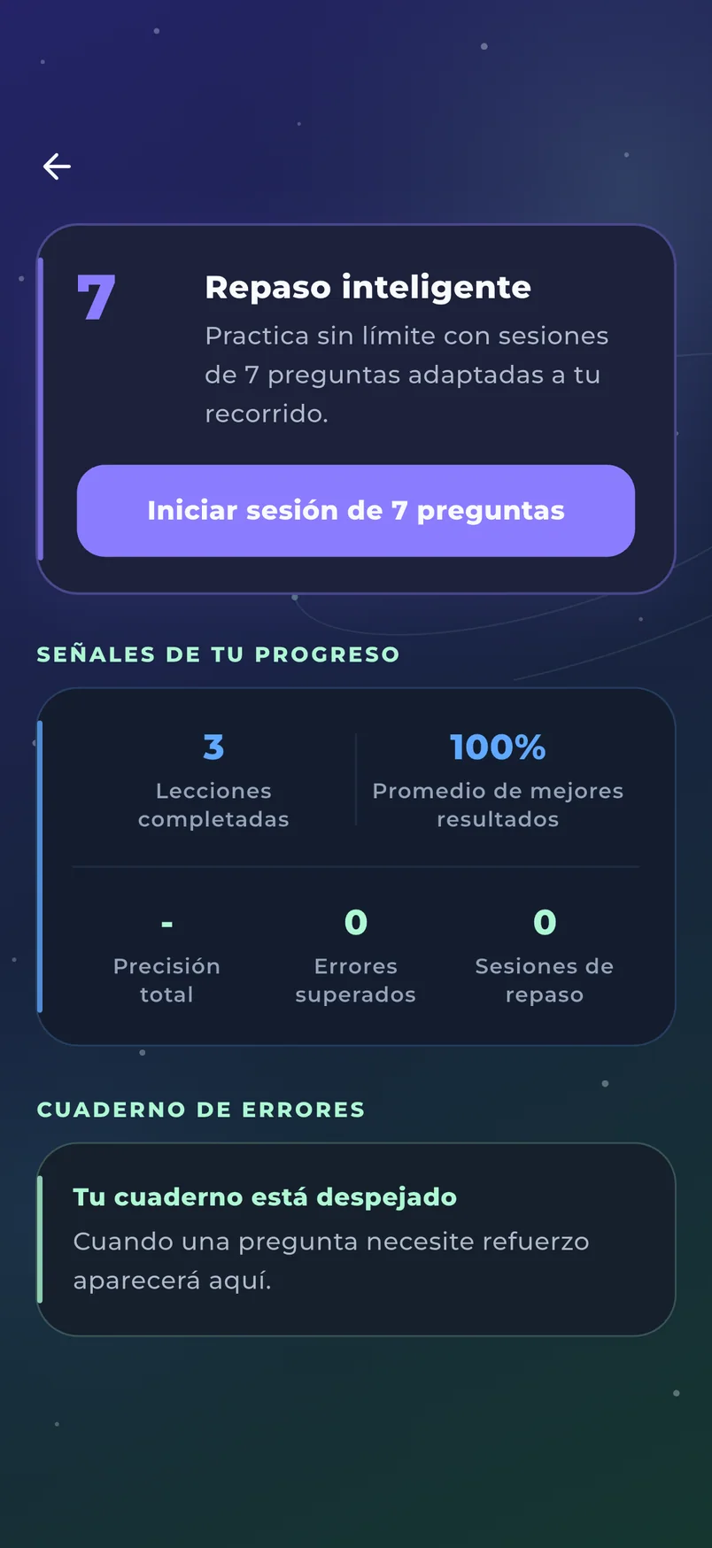 Observatorio Premium con repaso personalizado y cuaderno de errores