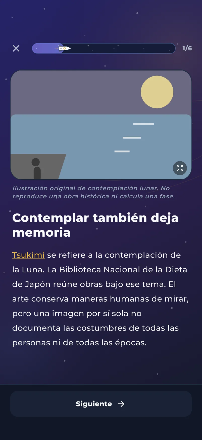 Lección sobre la observación de la Luna en Japón